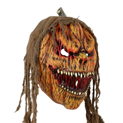 Disfraz De Mascarada De Calabaza De Terror | Cubierta Facial Para Disfraces De Cosplay De Terror | Accesorios De Paneles De Fiesta De Cosplay Espeluznantes Para Carnaval, Vacaciones, Celebraciones, Ju