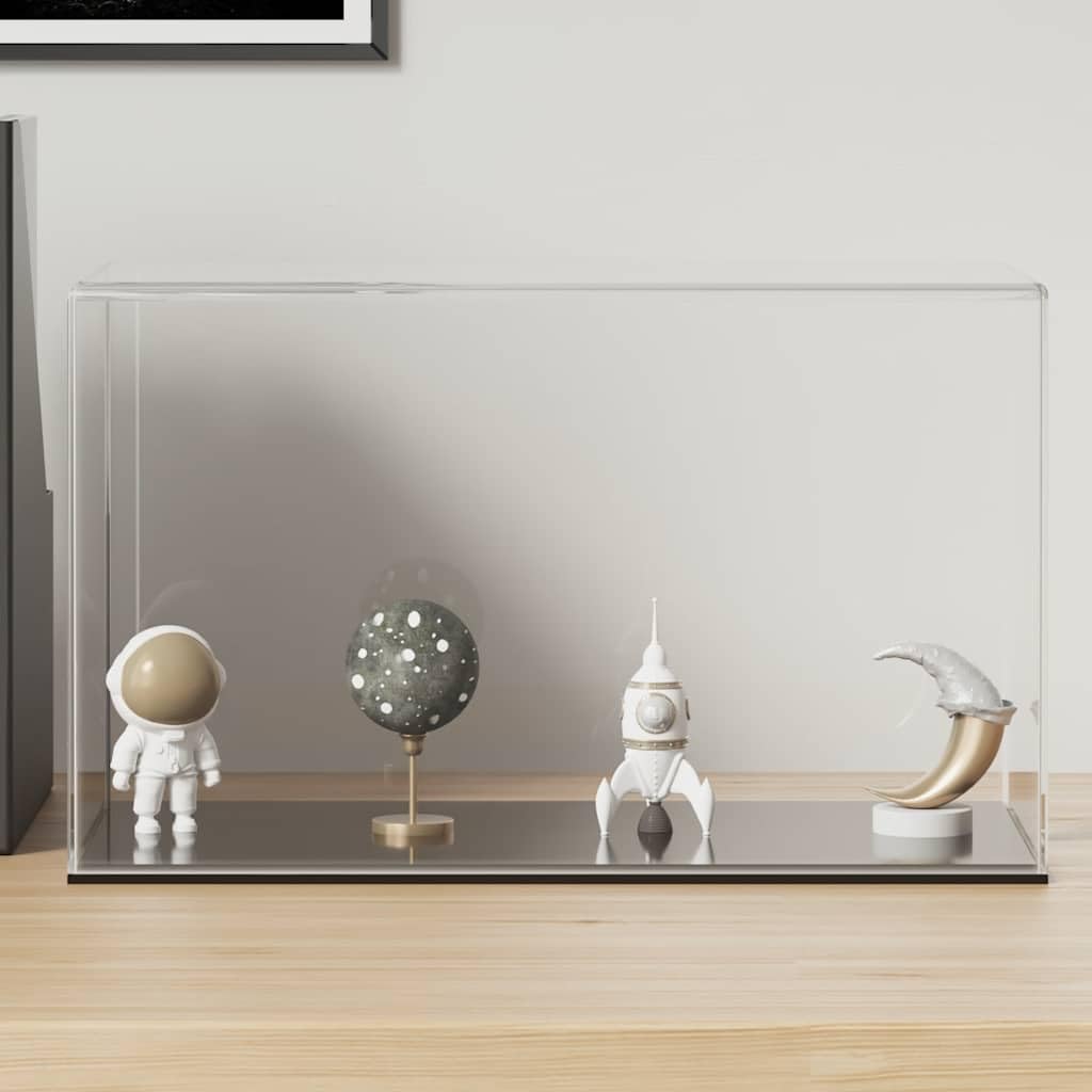 Vitrina acrílica transparente 31 x 17 x 19 cm, protección contra el polvo, caja expositora para coleccionables, juguetes y figuras, montaje sin pegamento sin herramientas