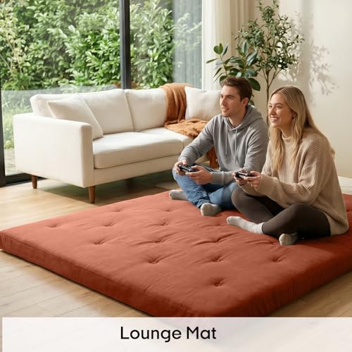 Image of ZonLi Japanese Floor Futon Mattress Queen Size 80 inchx 60 inch, 100% Cotton Cover 2.5'' Thicken Tatami Mattress, Foldable Sleeping Pad, Portable Dormitory Tatami Mat, Roll Up Floor Lounger Bed for Adult