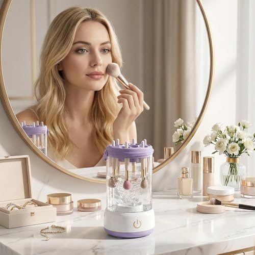 Limpiador de Brochas de Maquillaje Eléctrico, Portátil De Herramientas De Maquillaje, Limpiador Automático de Brochas Cosméticas, para Entusiastas de la Belleza Uso Personal Viaje y Estudio - imagen 2