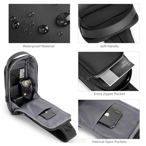 VGOAL Anti Theft Crossbody Bag Sling Bag for Men Sling Backpack Mini Backpack Daypack Crossbody for Travel Sport Running Hiking (FG6313)4