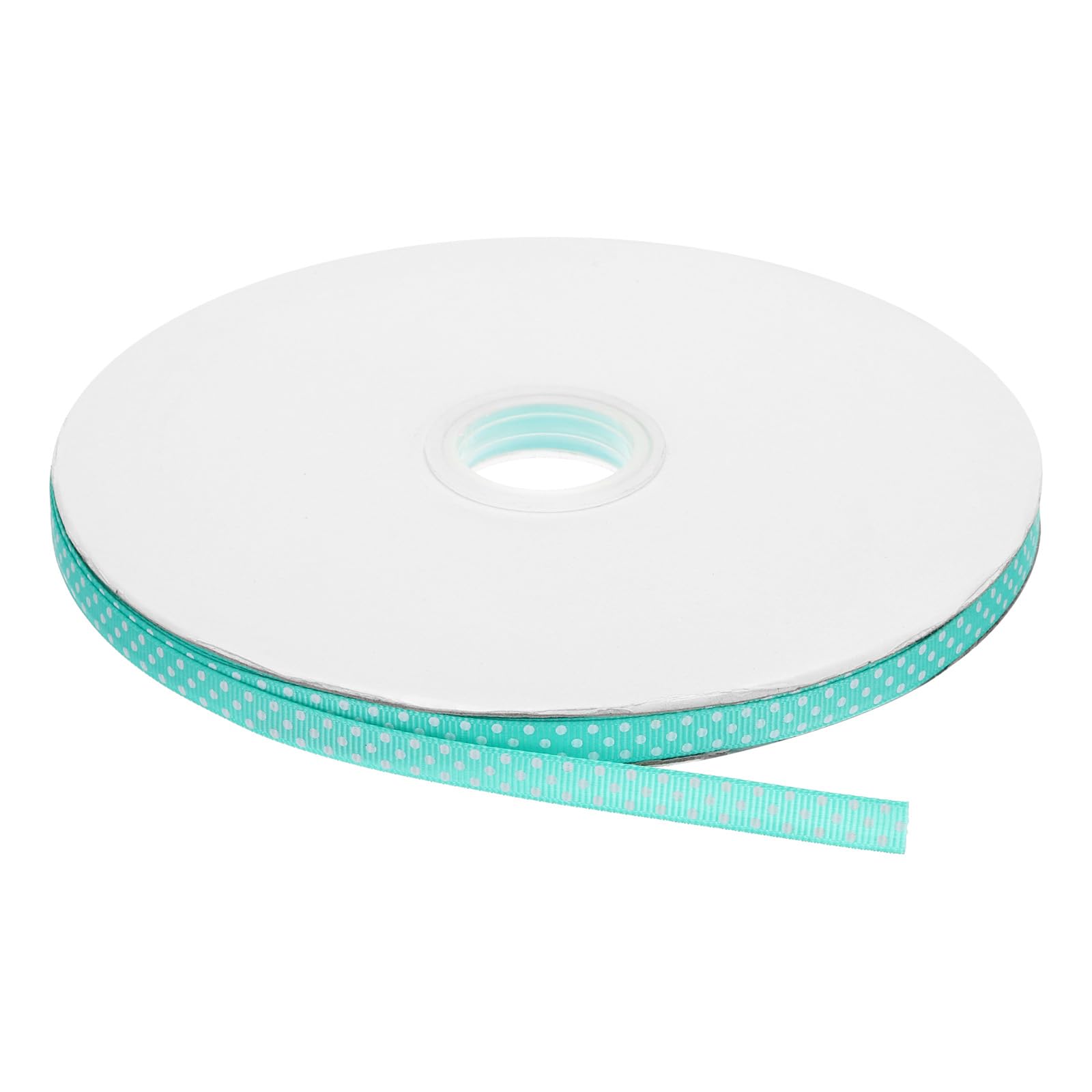sourcing map Grosgrain Ribbons 100 Yards 3/8 Inch Fresh Green with White Dots Ribbon Bow Decoration for Crafts Gift Wrapping Wedding DIY Handmade
