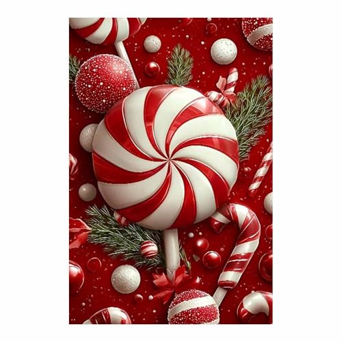 Toile affiche décoration murale abstrait rouge bonbon sucette 80x120cm
