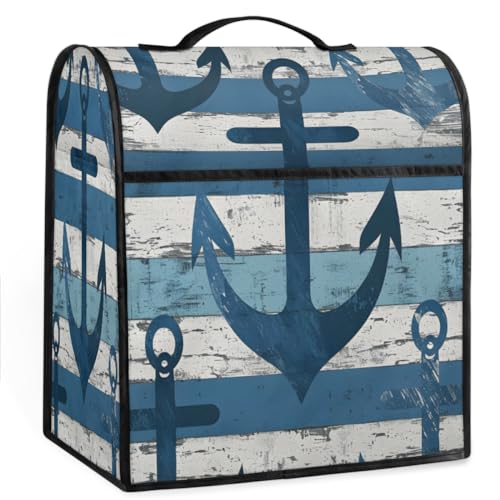 Coffee Maker Cover Vintage Wood Anchor Kitchen Appliance Covers Small Appliance Covers Blender Cover Juicer Cover Dust Covers for Kitchen Appliances with Top Handle and Pockets,Washable,B428