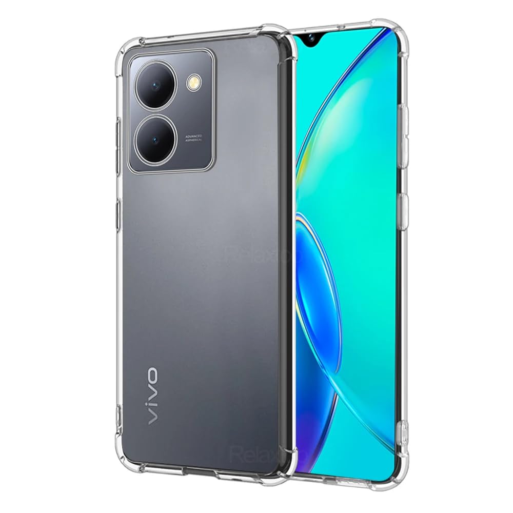 EMODIL Case for Vivo Y27 5G / Y36 5G Cover Clear Back Air Cushion Soft Silicone Shockproof Anti-Scratch Protective Bumper Shell Corner for Vivo Y27 5G / Y36 5G ® (Clear)