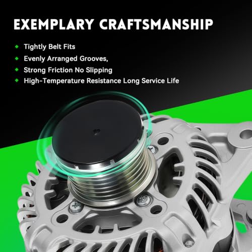 Image of 23100-6CA0A Alternator Compatible with Nissan Altima 2019 2020 2021 2022 2.5L, 120A 12V High Output 6-Groove Pulley, Replace OE#A005TE0381ZX,11893, 231006CA0A, 23100-6CA0A