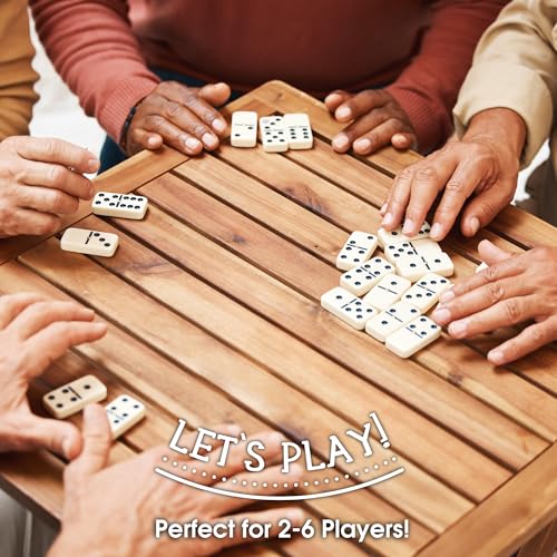 Double 6 Domino Set con Fichas Grandes y Caja de Madera miniatura 6