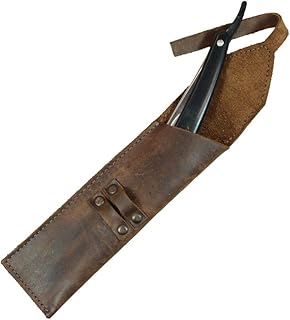 Rustic Leather Straight Razor Case Handmade by Hide & Drink :: Bourbon Brown