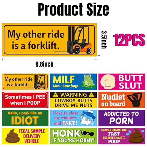 12pcs Funny Car Magnet Set
