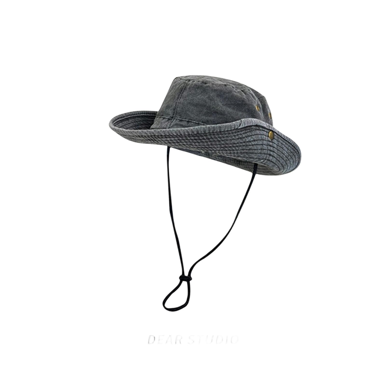 TEideaFischerhut Stilvoller Falthut Im Freien, Unisex, Bietet Sonnenschutz-Cowboy Schwarz-56-58 cm