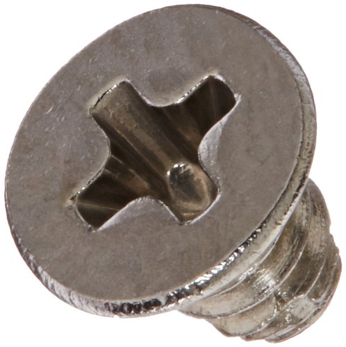 Small Parts 0403FPU188 18-8 Stainless Steel Thread Cutting Screw, Plain Finish, 82 Degree Flat Undercut Head, Phillips Drive, Type F, #4-40 Thread Size, 3/16" Length (Pack of 100)