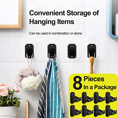 8Pcs No Drill Curtain Rod Brackets Upgraded Curtain Rod No Drilling Self Adhesive Curtain Rod Hooks With Screws, Nail Free Adjustable Curtain For Poles Less Than 4Cm In Diameter (Black) #TOP3