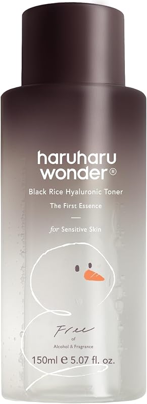 HARUHARU wonder Black Rice Hyaluronic Toner para pele sensível, 150 mL