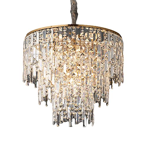 Lampe suspendue au plafond en cristal pastoral haut de gamme