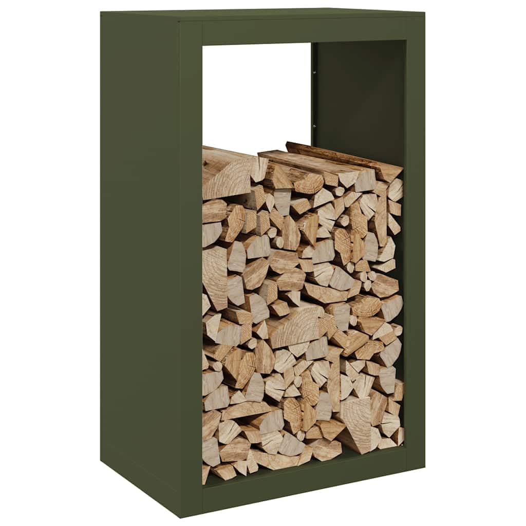 Brennholzregal Grün 60x40x100 cm Stahl Kaminholzständer für Kamin