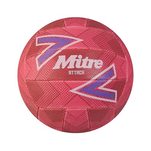 Mitre Attack Palloni Da Calcio Per Unisex Adulto, Rosa/Viola/Bianco, 5