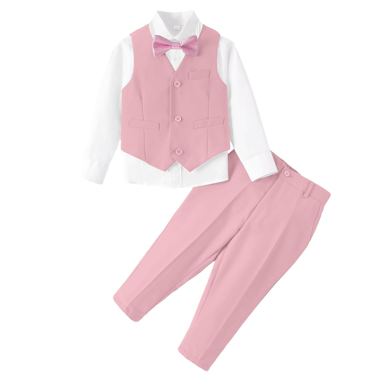 Baby Boys 4Pcs Tuxedo Suits Toddler Formal Complete Dress Suit Set