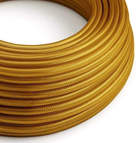 CA Creative Cables Gold Rayon Covered Round Electric Cable - RM05-150ft, 3 x 18 AWG