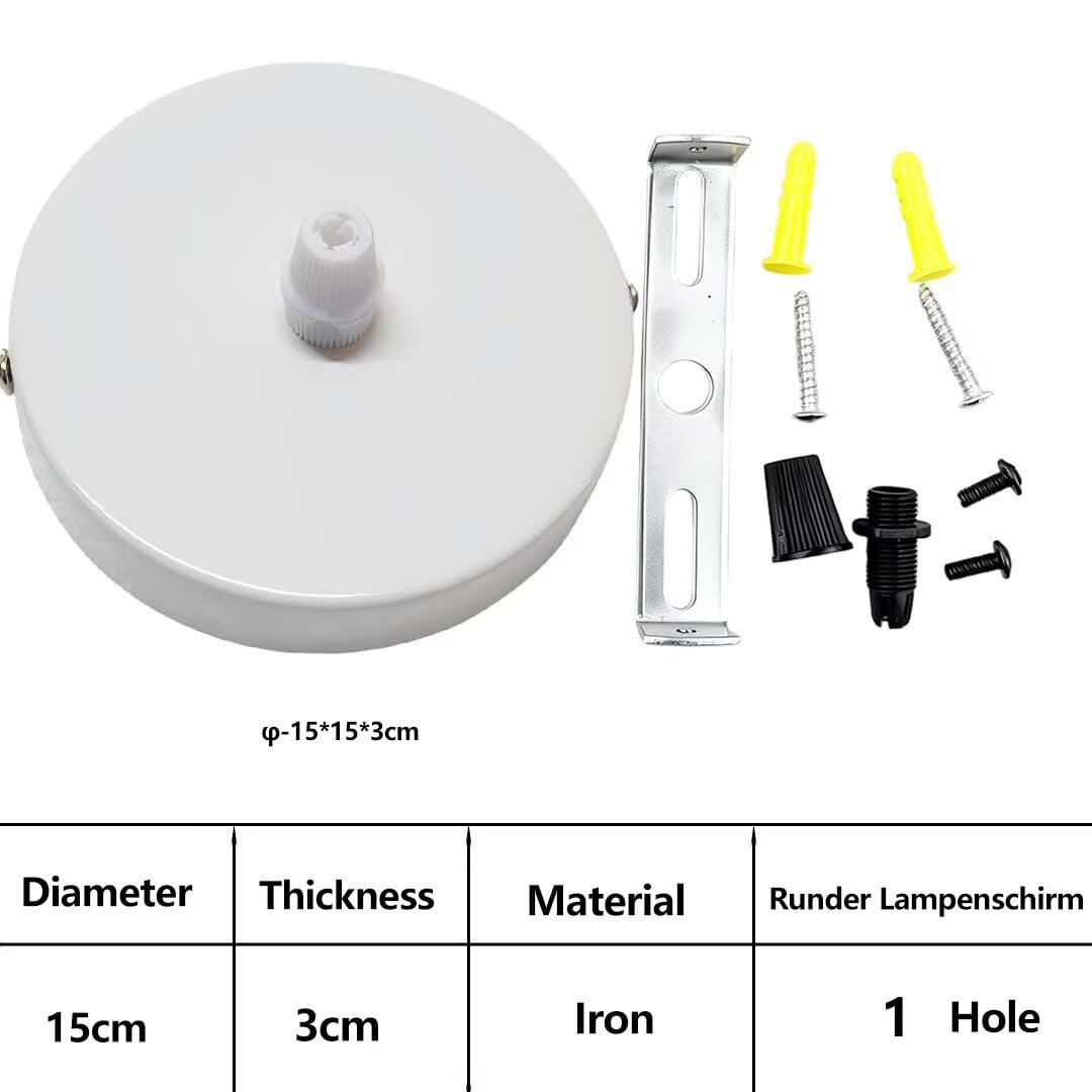 15 cm biały metalowy sufit róża wisząca lampa baldachim do żyrandola 1-drożna osłona kabla, akcesoria do lamp wiszących i dekoracji domu