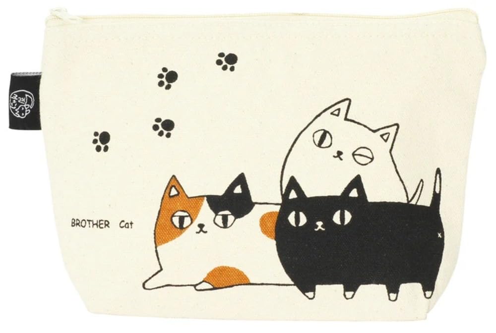 Amazon.co.jp: セラミック藍,ポーチ 猫3兄弟 三匹 13600, 20×マチ5