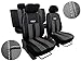 Produktbild POK-TER-TUNING Autositzbezüge, Sitzbezüge Set Kunstleder mit Alkantra - DESIGN GT. In diesem Angebot DUNKELGRAU (In 8 Farben bei anderen Angeboten erhältlich)
