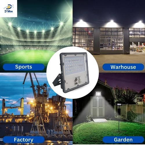 Image of D'Mak 50W Lens Led Flood Light - Ip65 Waterproof Led Lights with 120 Wide Beam-Led Lamp Lights for Yard,Showroom,Shop, Factory,Garden, Playground & Home (50Watt, pack of 1)