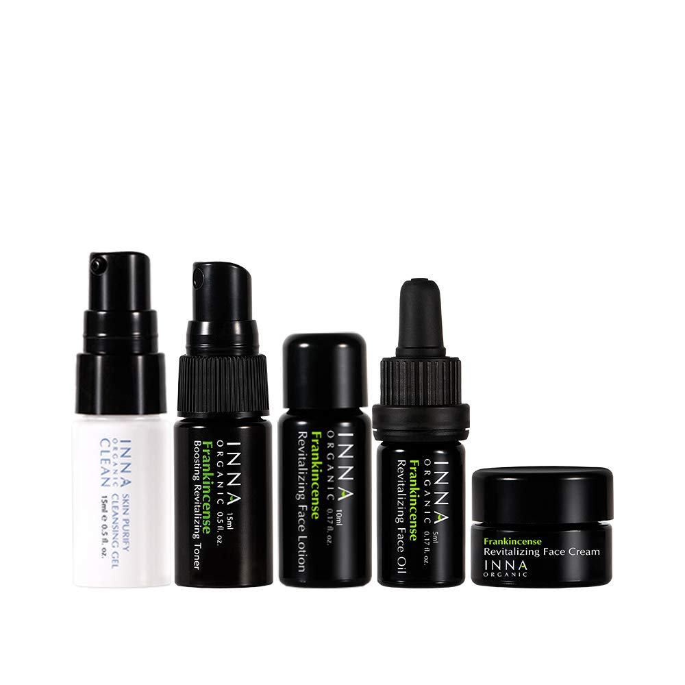 Inna Organic FRANKINCENSE MINI TRAVEL KIT, Anti-aging, Skincare Set, Luxury Clean Beauty, Certified 