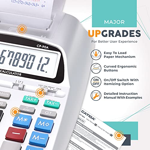 image for CATIGA New & Upgraded 2025 Printing Calculator Adding Machine 10 Key, 