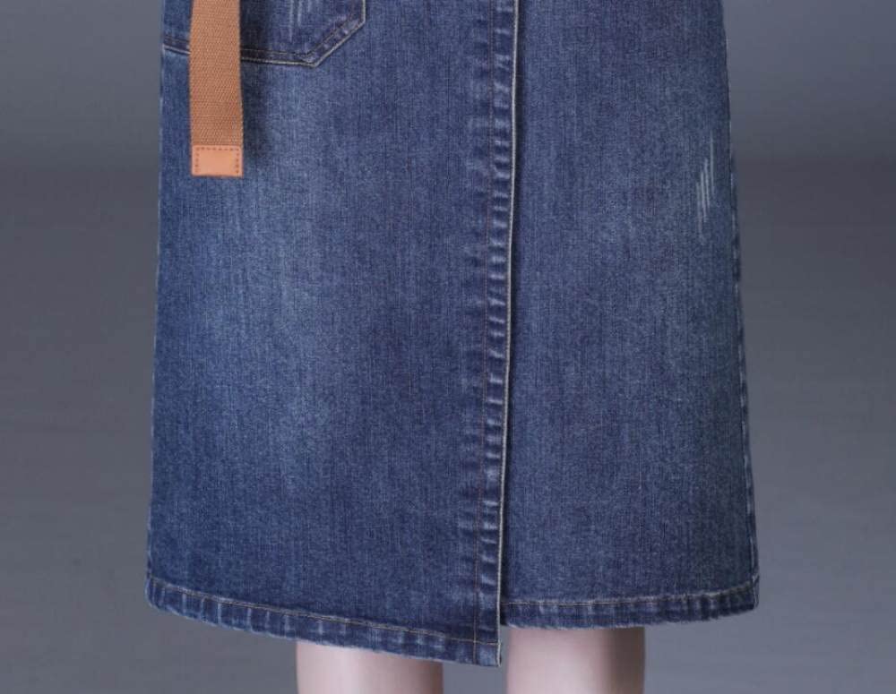 Gonna A Matita In Denim Elasticizzato – Paulo Due – Taglie 10-22 – Lunghezza Al Ginocchio - Foto 4