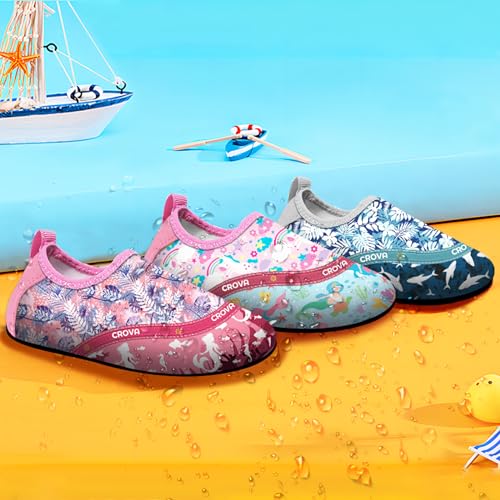 Image of CROVA Toddler Kids Water Shoes Quick Dry Aqua Socks Non-Slip Barefoot Sports Shoes for Boys Girls Toddler