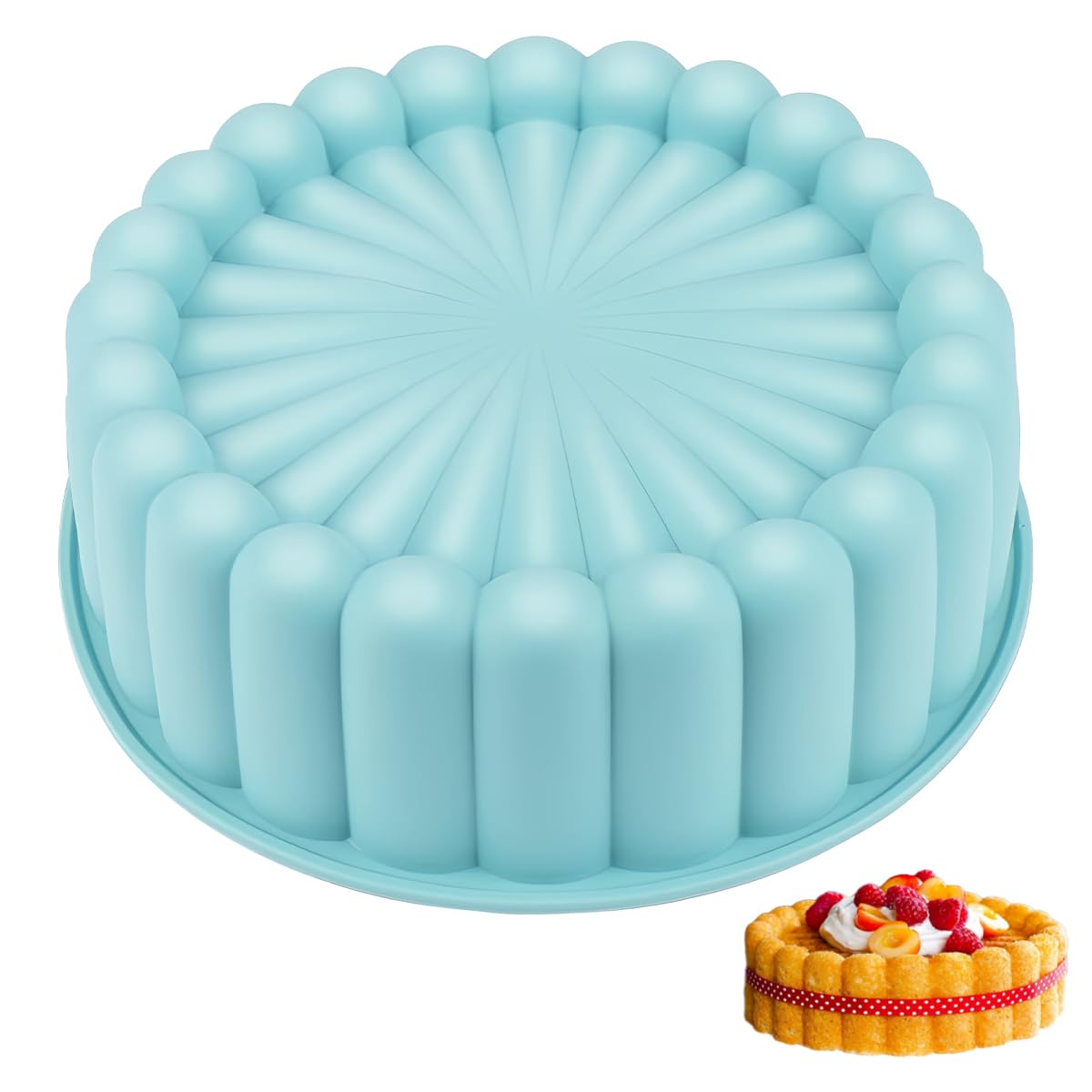 Molde Tarta Silicona, 20cm Molde Silicona Bizcocho, Molde Silicona Redondo, Moldes de Silicona para Horno, Molde Bizcocho Silicona Molde Redondo de Silicona para Tartas de Capas Tartas de Queso