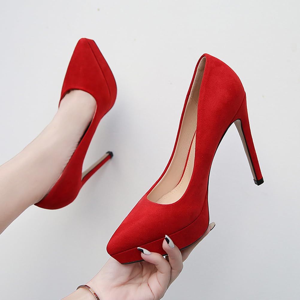 Scarpe con Tacco Alto e Plateau per Donna | Eleganti décolleté a Punta Slip-on per Matrimoni, Serate in Discoteca, Feste serali e Cerimonie per Adulti
