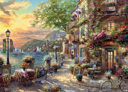 Ceaco - Thomas Kinkade - French Riviera Café Puzzle - 1000 Piece Jigsaw Puzzle