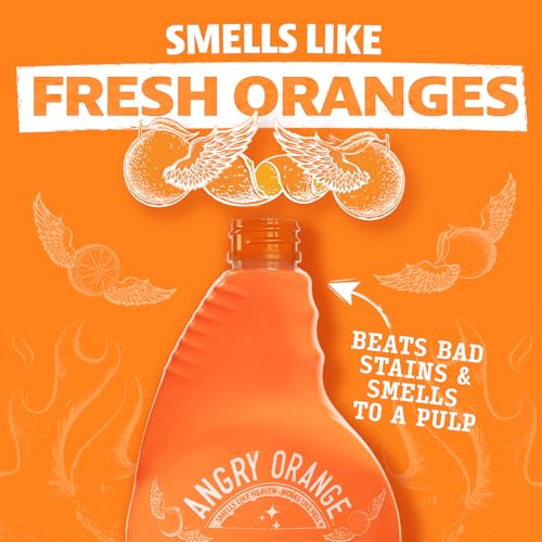 Image of ANGRY ORANGE Stain & Odor Remover - 32oz Pet Urine Enzyme Cleaner - Enzymatic Dog & Cat Pee Destroyer and Odor Eliminator - NEW Orange Rush Scent Cleaning Solution for Home