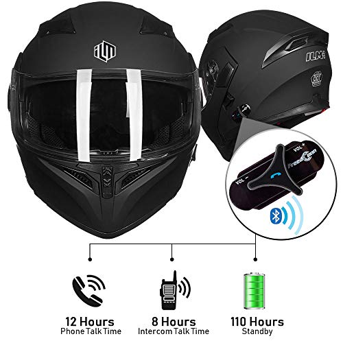 Ilm BM2-S 902 Bluetooth Motorcycle Helmet Modular Flip Up Full Face Dual Visor Mp3 Intercom Fm Radio Dot Model 902Bt thumb #5
