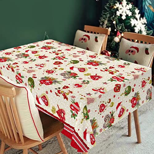 MERCURY TEXTIL - Weihnachten Tischdecke, Weihnachts-Tischdecke, rechteckig, schmutzabweisend, wasserdicht, bedruckt, Dekoration für Weihnachtstisch und Weihnachtsfest (Farbe E, 140 x 200 cm) Cover