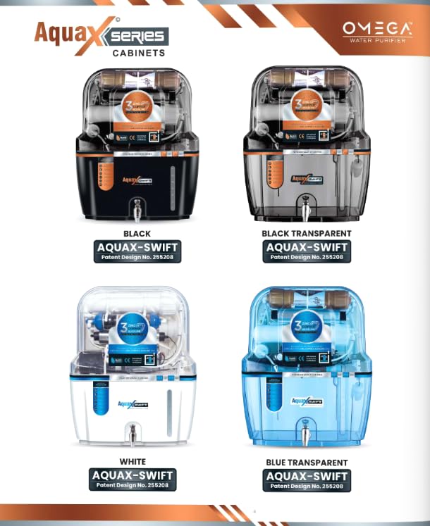 Image of Aqua Swift RO + UV + UF Water Purifier | Copper Zinc Alkaline Technology | TDS Controller | 15L Storage Tank | ISI Certified | 12-Stage Purification System | Suitable for All Water Types(Black)