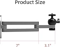 Vista 5 de Soporte de pared plegable para proyector de aleación de aluminio, soporte de pared ajustable para proyector, soporte de proyector universal