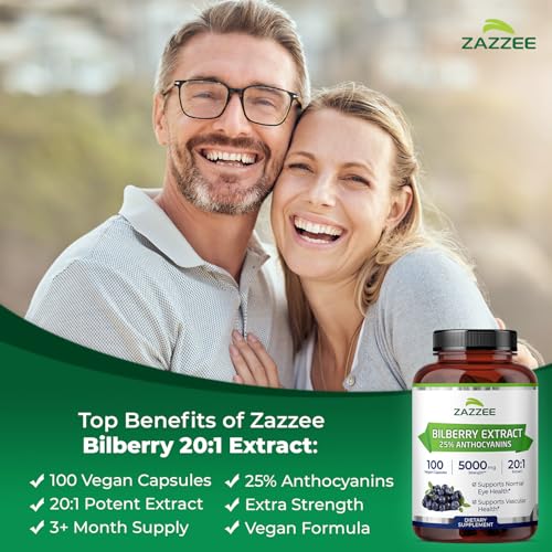 Zazzee Extra Strength Bilberry 20:1 Extract