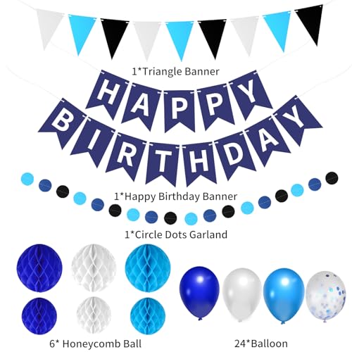 Image of 33 Packs Birthday Party Decorations Hanging Banner Circle Dot Triangles