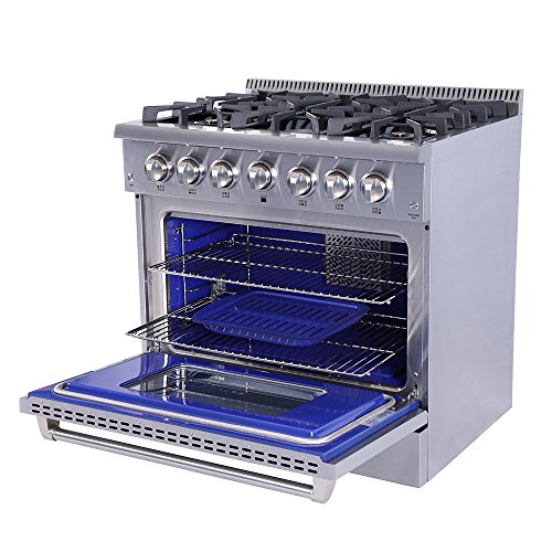 Thor 36" Free Standing&Slide- In Gas Range 6 Burners 5.2Cu.ft Oven Propane/Ng (Hrg3618U+Lp Kit Hrg3618U) #TOP3