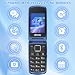 4G Klapphandy Seniorenhandy mit Großen Tasten Handy, Dual-SIM Flip Mobiltelefon mit Ladestation | SOS Notruffunktion | Kurzwahl | Taschenlampe | FM-Radio | 2,4+1.77 Zoll Dual Farbdisplay | Blau