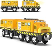 Zuoan Batteriebetriebener Lokomotivzug (magnetische Verbindung) - Leistungsstarke Lokomotive, motorisiertes Zugset, kompatibel mit Thomas, Brio, Chuggington - Zugspielzeug für Kleinkinder