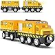 Zuoan Batteriebetriebener Lokomotivzug (magnetische Verbindung) - Leistungsstarke Lokomotive, motorisiertes Zugset, kompatibel mit Thomas, Brio, Chuggington - Zugspielzeug für Kleinkinder