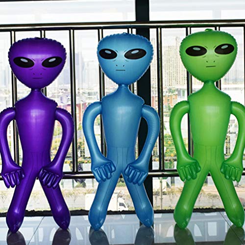 Amosfun Alien opblaasbaar speelgoed Halloween opblaasbare Mars Alien steun groot oog UFO Aliens Halloween… - Image 8