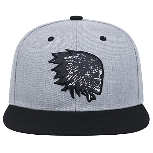 Zhongniao Snapback Hats For Men Women,Fashion Baseball Cap,Hip Hop Flat Bill Brim Adjustable Dad Hats Grey #TOP5