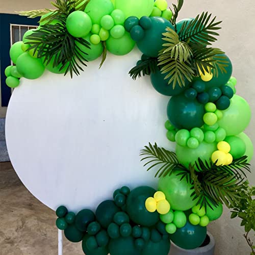 Image of Voircoloria 130pcs Dark Green Balloons Different Sizes 18 inch 12 inch 10 inch 5 inch Hunter Green Balloons for Birthday Dinosaur Baby Shower St. Patrick's Day Summer Jungle Forest Safari Party Decorations
