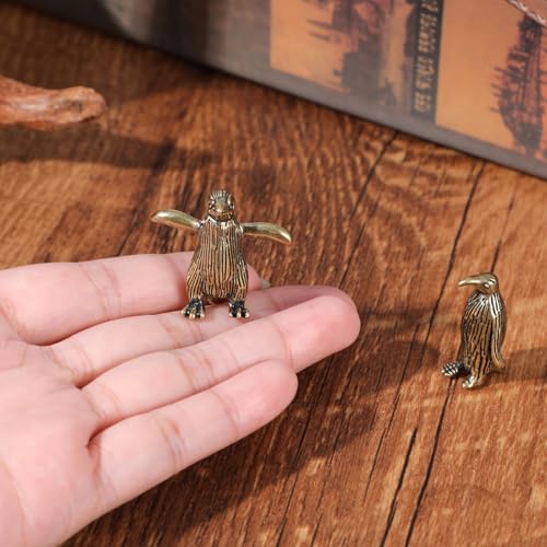 Estatuas Vintage de Pingüinos de Latón, Set 2 Piezas miniatura 3