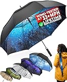 TUMELLA Golf Umbrella 62 Inch Windproof, Extra Large Auto Open, Double Canopy, Heavy Duty Rain Protection for Golf, Sports & Family Use, Wind Resistant & Tested 33+ MPH