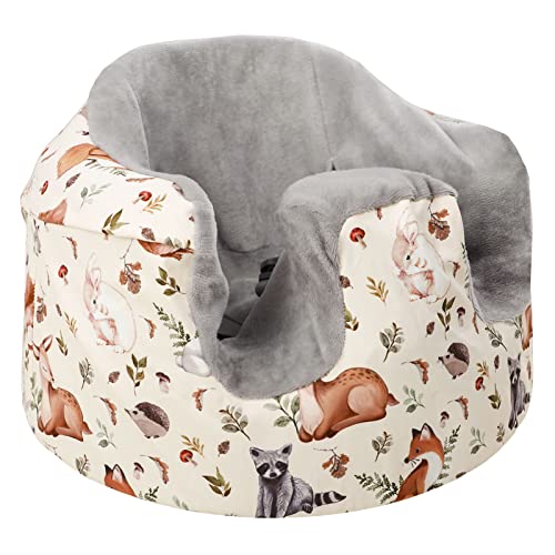 Image of Baby Seat Cover Compatible with Bumbo Seat, Soft Comfortable Seat Cover for Baby Girl Boy, Breathable Removable Cover for Baby Seat, Machine Washable, Watercolor Animal